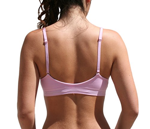 Image of Blue 55 Women's Bralette Wireless Padded Bra Top Sexy Everyday Basic Deep V-Neck