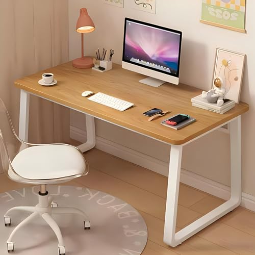Escritorio de computadora de Madera Maciza, Moderno y Sencillo, Escritorio de Estudio, Escritorio de Oficina con Patas de Metal, Mesa de Trabajo para computadora portátil (80 x 60 x 74 cm (31 x 24 x