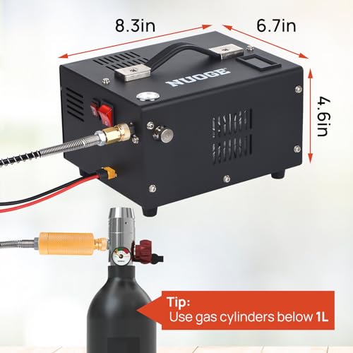 NUOGE Pcp Air Compressor,4500Psi 30Mpa Powered by Car 12V DC or Home 110V/220V AC W/Converter Paintb