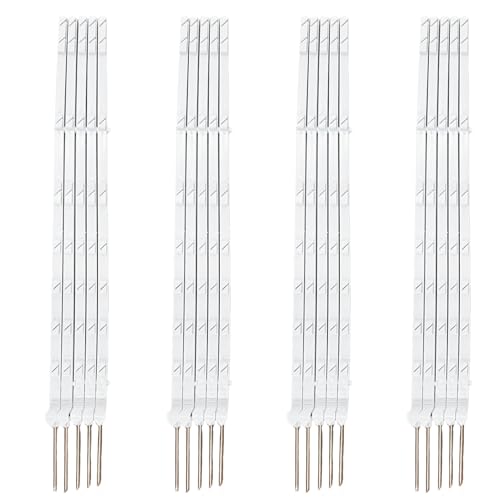 20x Weidezaunpfähle 105 cm Weiß – mit L-Tritt & 8 Ösen – Robuste Kunststoffpfähle für Elektrozaun, ideal für Schafe, Ziegen, Hunde