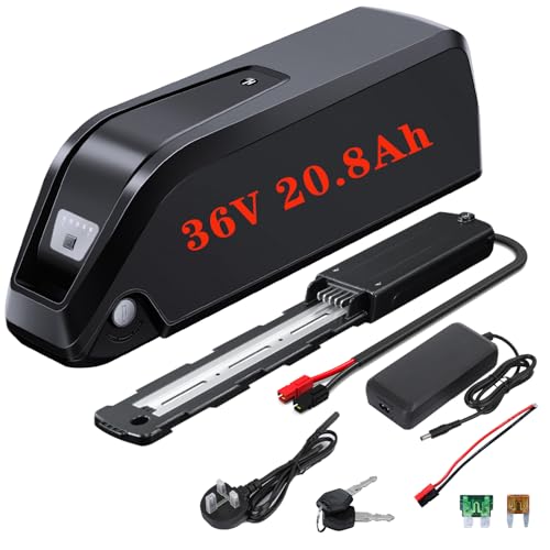 WR TEAM Ebike Battery 36v 20.8AH with Charger, USB Port,BrandCells Lithium Electric Bike Battery for 750W 500W 250W Motor (Bafang, AW, most ebike conversion kit)