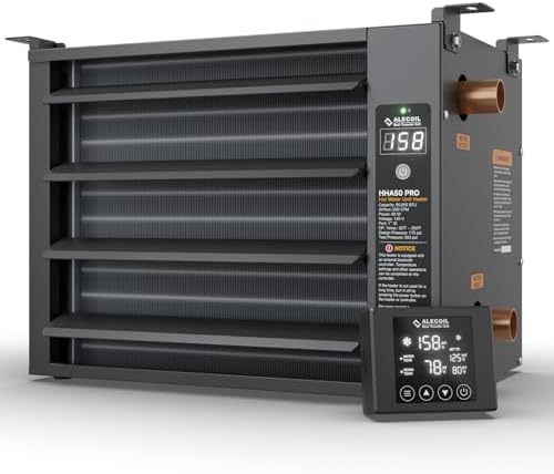 Hot Water Heater Oil Furnace – Which Five Will Transform Your Home? 4 Hydronic Hot Water Hanging Unit Heater with Remote Temperature Control 50,000 BTU Water to Air Heat Exchanger with Fan for Outdoor Wood Furnaces, Garage and Warehouse Heating, HHA50-Pro, Black