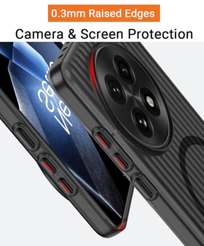 Image of Kapa Matte Magnetic Wave Grip Back Cover for OnePlus 13 | [MagSafe Compatible] Wireless Charging, Slim, Metal Buttons Frosted Back Case (Grey)