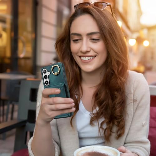 Étui portefeuille Samsung S24 Plus résistant aux chocs pour éviter les rayures d'écran vert - 6