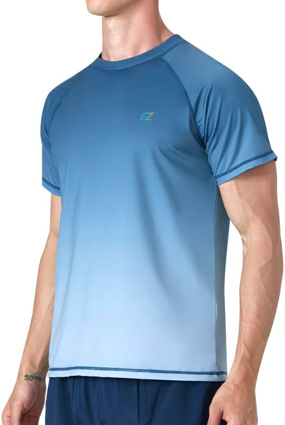 Men's Swim Shirts Rash Guard Short Sleeve UPF 50+ UV Sun Protection SPF Shirt Quick Dry Swimming Fishing Water Beach T Shirts - Image 3