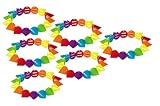 Rainbow Colorful Stretch Elastic Beaded Bracelets for Little Girls or Teens - Wholesale Bulk Pack of 12
