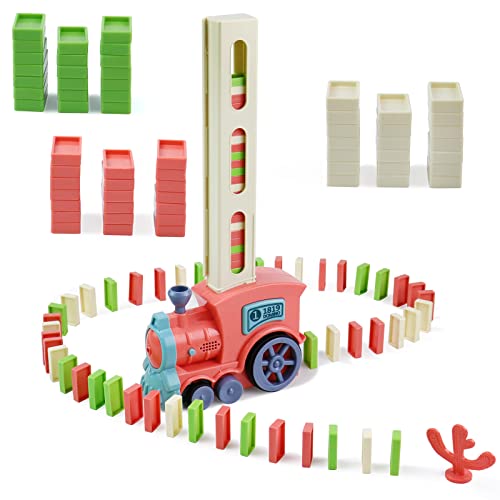 Gooswexmzl Domino Train Toy Set, 80 Pcs Domino Blocks Set, Fun And Colorful Domino Rally Train, Building And Stacking Toy Blocks Domino Set For 3-7 Year Old Boys And Girls #TOP29