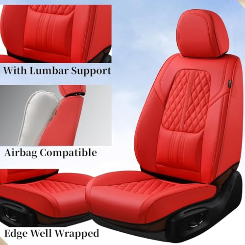 Image of Coverado Car Seat Covers, Car Seat Covers Front Seats, 2-Pack Front Seat Cover, Nappa Leather Waterproof Seat Covers, Car Seat Protectors, Automotive Seat Covers Universal Fit for Most Vehicles