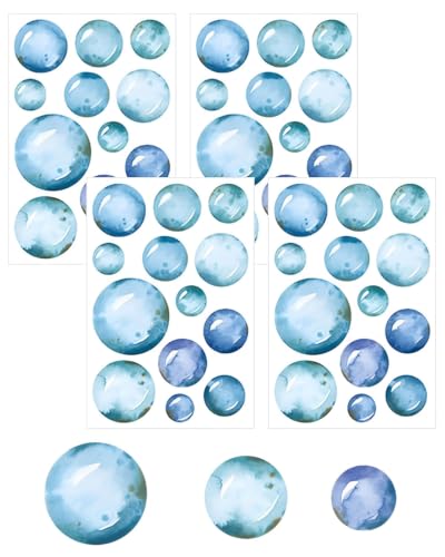 LOZTBUE Lot de 4 autocollants muraux décoratifs autocollants bulles de savon imperméables pour salle bain et chambre d’enfant autocollants décoratifs stickers muraux salle bain enfant stickers bulles