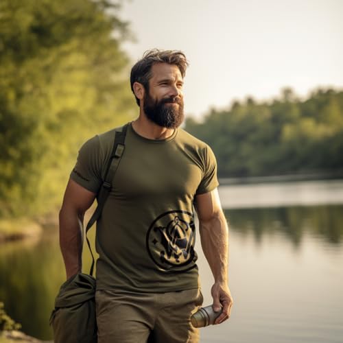 Smith & Wesson Officially Licensed Men's 100% Cotton Short Sleeve Crewneck Graphic T-Shirt, S&W Wrap-Around and Arm Logo Tee4