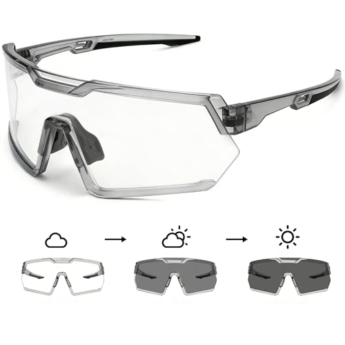 Image of Photochromic Z87 Safety Sports Sunglasses for Men Women, ANSI Z87 TR90 Frame UV400 Protection for Running Cycling