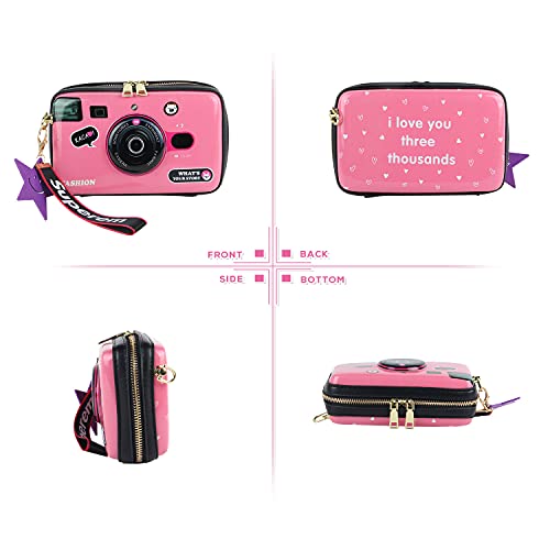 KUANG! Women Fashion Camera Shaped Crossbody Handbag PU Leather Vintage Shoulder Bag Novelty Clutch Box Purse2
