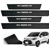 【 JuYuna】トヨタに適用 シエンタ専用 スカッフプレート Sienta MXP 10系（2022年8月～現行）専用 サイドステップガード 保護ステッカー サイドステップガーニッシュ 両面テープ付き 金箔ホットスタンピングマーク 車内アクセサリー 気分統一 汚れ防止 キズ防止 4点セット
