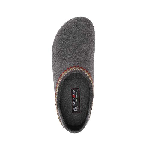 Haflinger Unisex Zigzag Wool Felt Slippers - Arch Support, Breathable, Machine Washable
