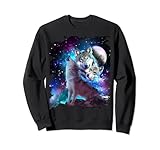 Cosmic Space Wolf Wolves Family Howling At Moon Sweatshirt