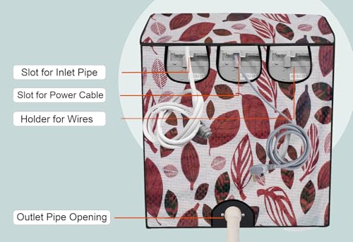 Image of Stylista Washing Machine Cover Compatible for GODREJ 6.2KG Semi-Automatic Top Loading GWS 6203 PPD, Ditzy Pattern Offwhite Base