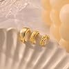 Koperin Dainty 3Pcs Chunky Ear Cuff for Women - Hypoallergenic 14K Gold Plated Lightweight Clip on Earring Jewelry Gift #4