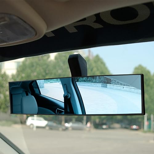 Image of Osilly Rear View Mirror for Car, 12.1 inch Interior Clip-on Panoramic Convex Rearview Mirrors, HD Anti Glare Wide Angle and Reduce Blind Spot, Universal for SUV Trucks Vehicles (Blue)