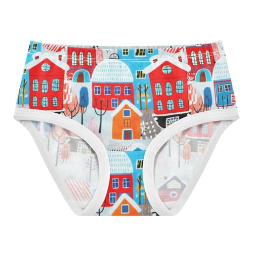 Snowy Town Bright Panties Little Girl Toddler Underwear Floral Cotton Animal Briefs Kids Undies 2t