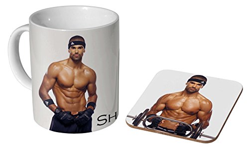 mugmart Shemar Moore Tasse à café en céramique + Dessous-de-Verre Coffret Cadeau