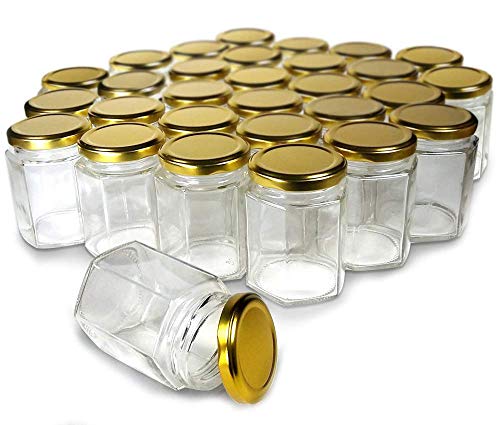 Image of Glass Jar & Container with Rust Free Air Tight metal Lid, Suitable for Use in Your Home Office, Kitchen Storage /Glass Jar for Kitchen (pack of 12) HEXA