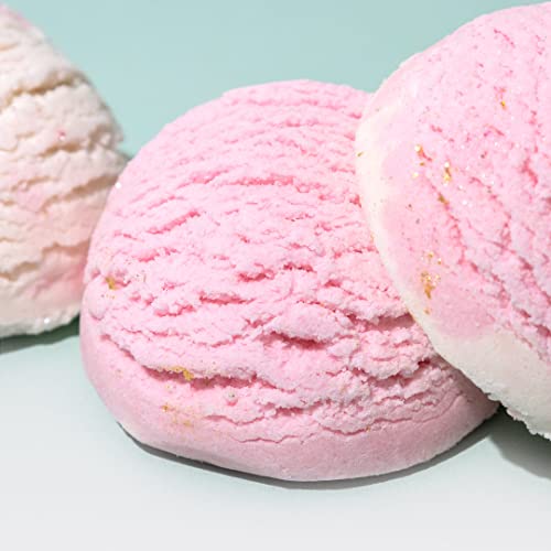 Bubble Bath Bombs Scoop Sundae For Women, Kids, Soap For Kids, Fun Bath Soap, Handmade With Shea Butter & Apricot Kernel Oil, Gift For Her, Birthday Gift, Valentine’s Day Gift (Lychee Hibiscus) #TOP1