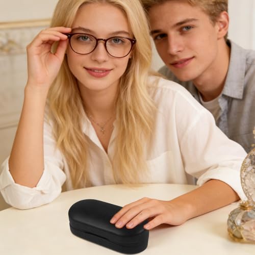 Étui à lentilles de contact double couche en cuir synthétique rigide