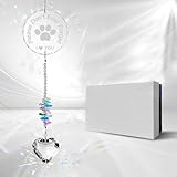 hanvate Pet Memorial Suncatcher, Dog Memorial Gifts for Loss of Dog, Pet Loss Sympathy Gifts, Thoughtful Dog Cat Remembrance Bereavement Crystal Sun Catcher