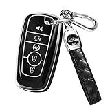 MILD EAST for Ford Key Fob Cover with Keychain,Car Key Case Shell Protector Holder 5 Buttons for For