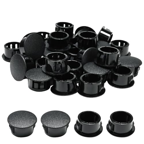 Image of 40PCS 5 /8 In /16 mm Plastic Plug for Round Hole, Snap in Locking Flush Type Panel Plugs Door Screw Hole Fastener Covers for Kitchen Cabinet Furniture Electric Boxes Tube Pipe Choke Plug
