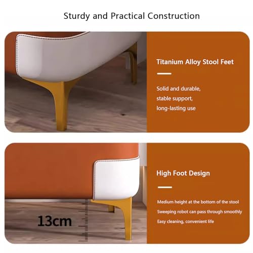 Tabouret repose-pieds polyvalent en tissu rembourré et structure dorée pour optimiser l'espace