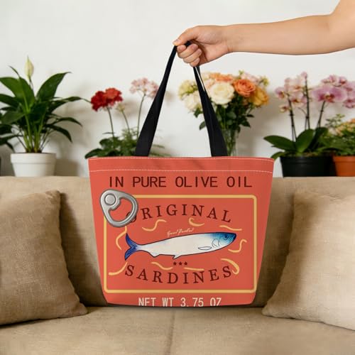 Bolso Tote Original Sardines con Bolsillo Interior y Correa de Hombro miniatura 3