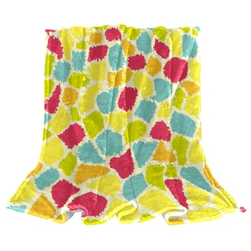Couverture plaid chaude et douce jaune rose pour lits et divans - 2