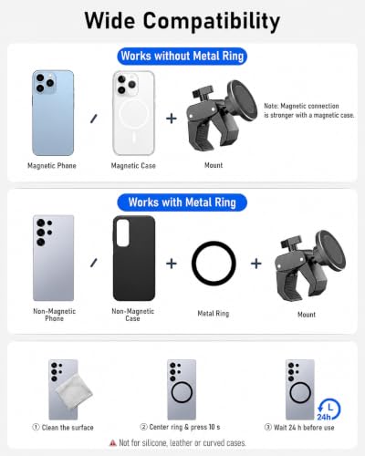 Phone Holder for Peloton Bike, Magnetic Phone Mount Clamp for Spin Bicycles - image 8