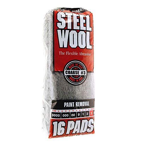 Rhodes American Paint Removal Steel Wool, Coarse Grade #3, 16 Pads