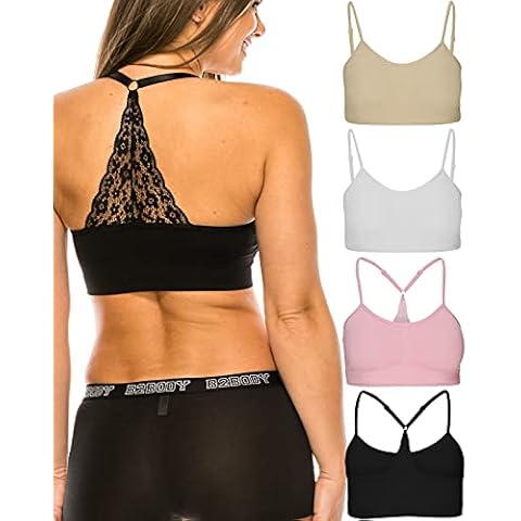 Seamless Girls Training Bras with Padding - 3 Strap Bras and 3 Racerback Bras - Beige - XX-Large Cover