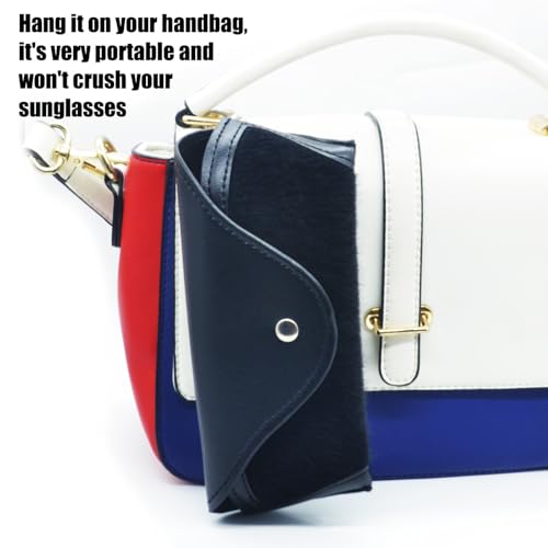 Image of kytasryl Soft Leather Sunglasses Bag,Travel Sunglass Holder Eyeglass Case Portable Slim Sunglasses Pouch