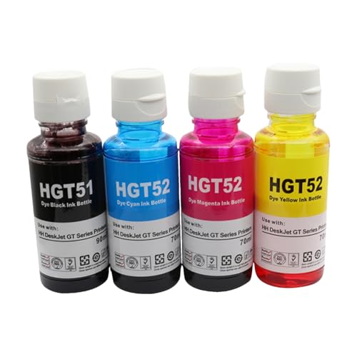 Encre jaune GT52Y 70ml pour résoudre les problèmes d'impressions ternes sur papier
