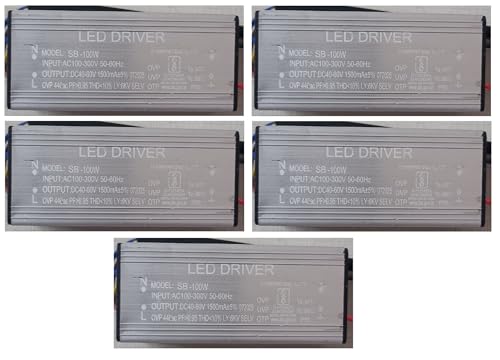 Image of 05 Quantity LED Street /Flood Light Repair, 100 Watt 3000mA, Input: AC 230V, Output: DC 24-40V, IP66 And 6KV Surge,OVP,UVP,OTP Protection (Pack of 5)