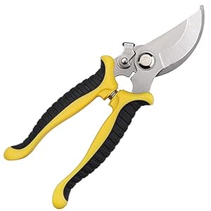Alfresco bypass-snoeischaar met vergrendelingshandvat snoeischaar stalen messen tuingereedschap snoeiheggenschaar non-stick geel