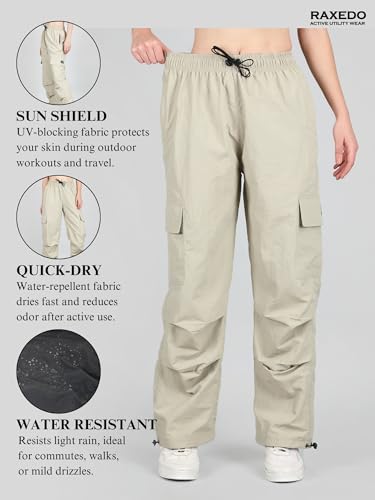 Image of Parachute Pants for Women - Water-Resistant Cargo Pants for Women | Stylish Activewear for Travel, Office, Gym, Trekking & Everyday Comfort | Korean Pants for Woman