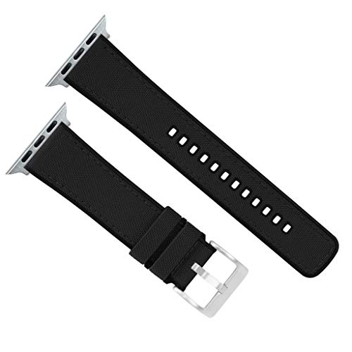 Image of BARTON WATCH BANDS - Cordura Fabric & Silicone Hybrid Watch Bands Compatible with Apple Watch Models - 1, 2, 3, 4, 5, 6, 7, 8, 9, 10, SE, Ultra & Ultra 2