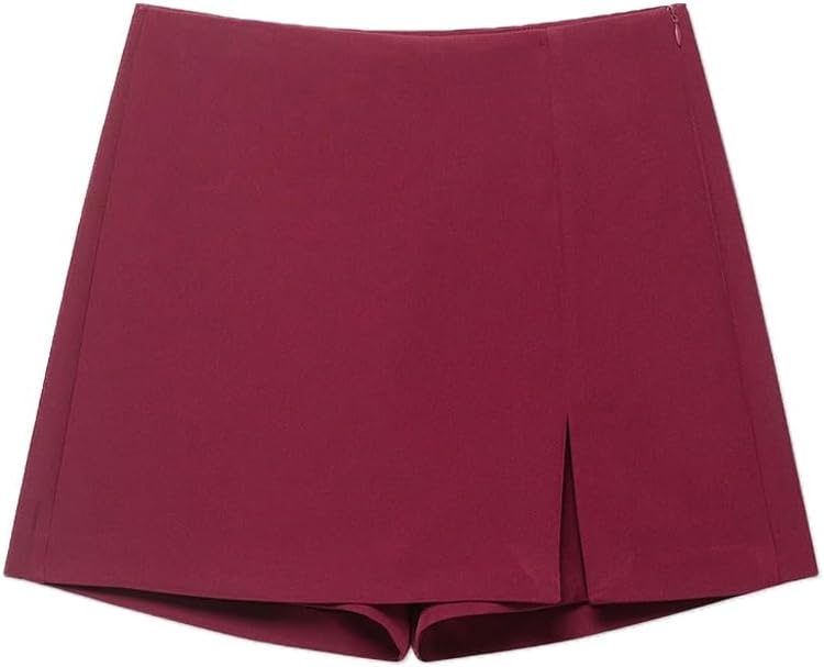 Women's 4-Pack High-Waisted Slit Skort Shorts, Brown/Tan/White/Black