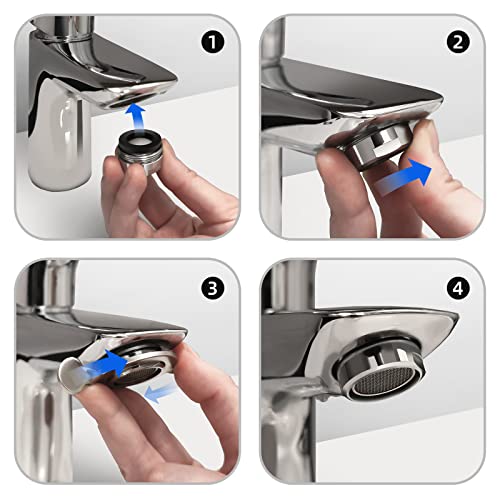 Faucet Aerator, 6Pcs Bathroom Sink Aerator 15/16 Inch 24 Mm Male Threads Kitchen Faucet Filter With Brass Shell, Faucet Attachment Bubbler Replacement Parts With Gasket For Kitchen Bathroom (Silver) #TOP2