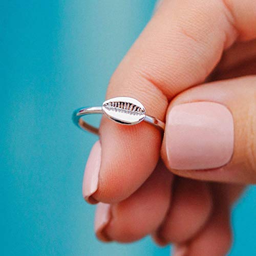 Pura Vida Silver-Plated Cowrie Ring - Brass Base Ban - Size 6 #TOP1