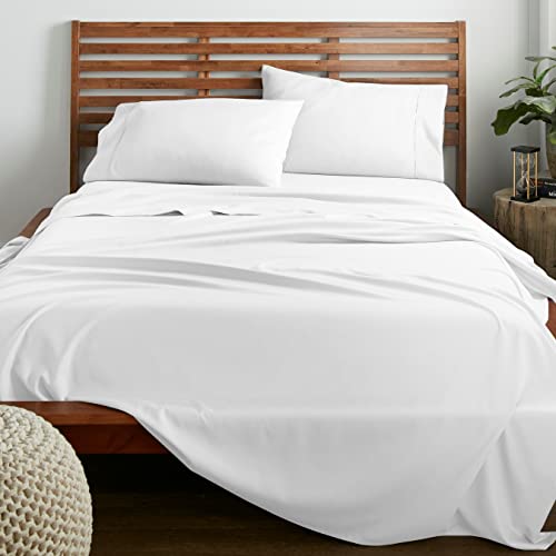 American Home Collection Queen Size Sheet Set - 16-Inch Deep Pocket - Ultra Soft Microfiber Bed Sheets - Breathable, Wrinkle and Fade Resistant, Easy Care - 4 Piece Set (Queen, White)