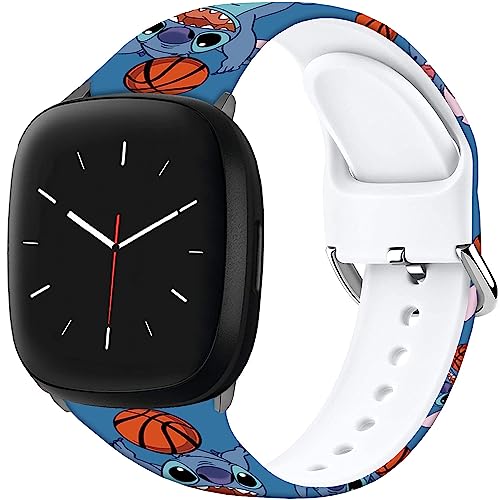 Leotop Stitch Blue Basketball Bands Compatible with Fitbit Sense/Sense 2/Versa 3/Versa 4 - Image 2
