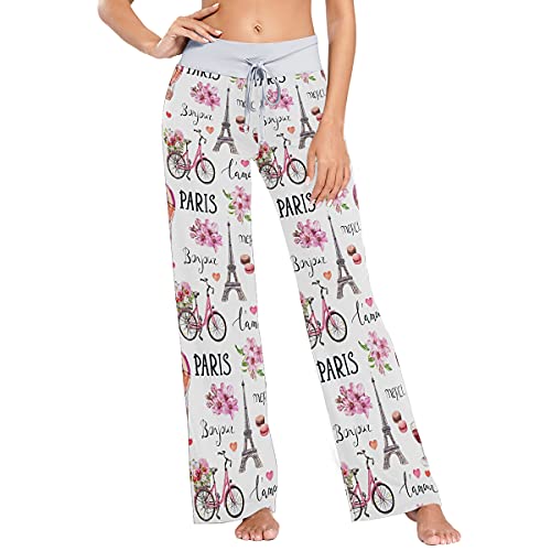 Women's Pajama Pants Bicycle Sleepwear Lounge Pajama Bottoms White L