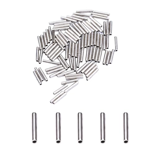 Vctitil 500 Pcs Fishing Crimp Sleeves,Single Barrel Copper Tubes Fishing Line Tube Connector Leader Rigging Tackle,Outer Diameter 1.0,1.2,1.4,1.6,1.8mm