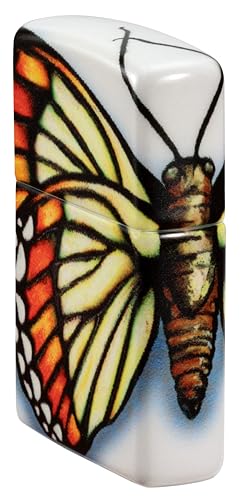 Encendedor Zippo bolsillo diseño mariposa blanco miniatura 3